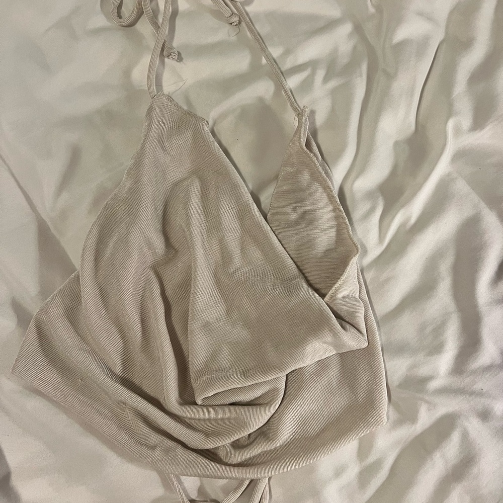 Garage Cream Halter Top